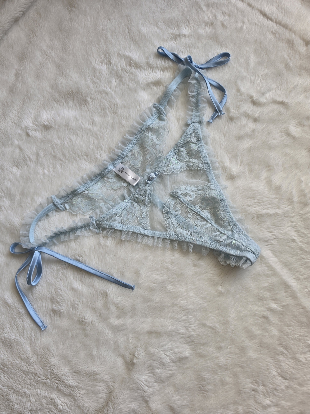 Mentionables Blue Lace Thong